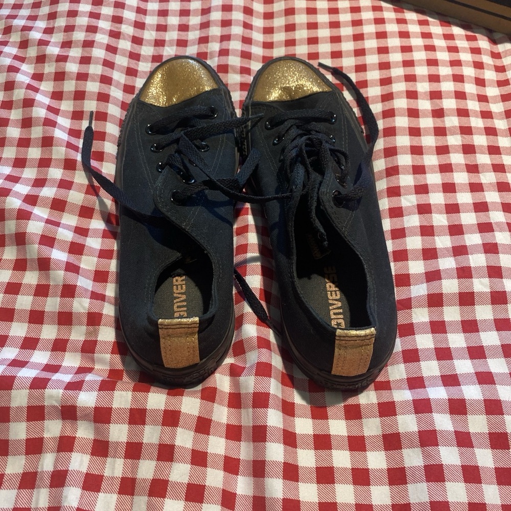 Converse Black Sneakers with Gold Accents